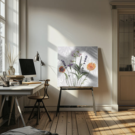 frozen garden flowers Poster och Canvastavla