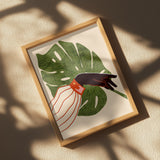 Green Canvas, Red Accent Poster och Canvastavla