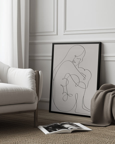 Woman Lines Black Poster och Canvastavla