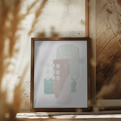 Pastel Green Shapes Poster och Canvastavla