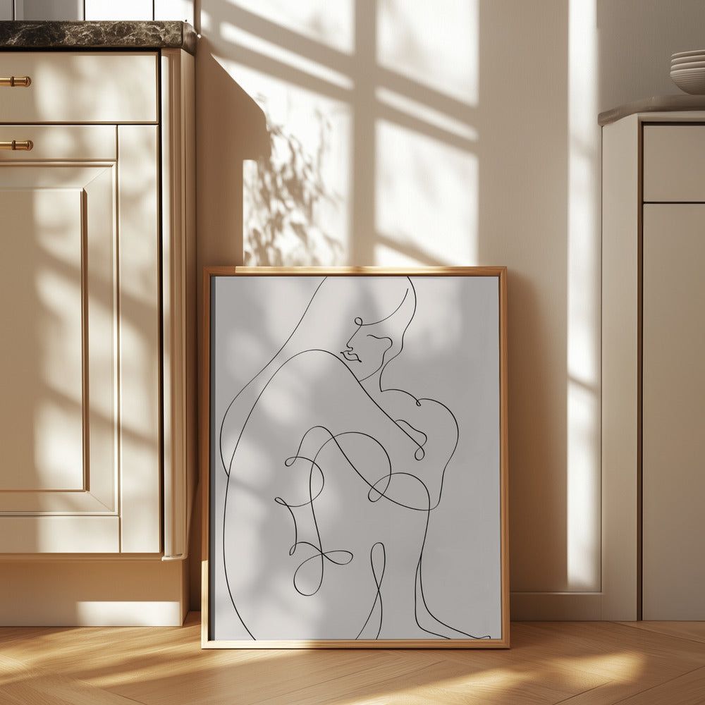 Woman Lines Black Poster och Canvastavla