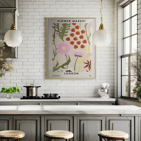 Flower Market London Poster och Canvastavla
