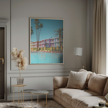 Saguaro Hotel Poolside in Palm Springs Poster och Canvastavla