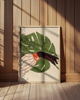 Green Canvas, Red Accent Poster och Canvastavla