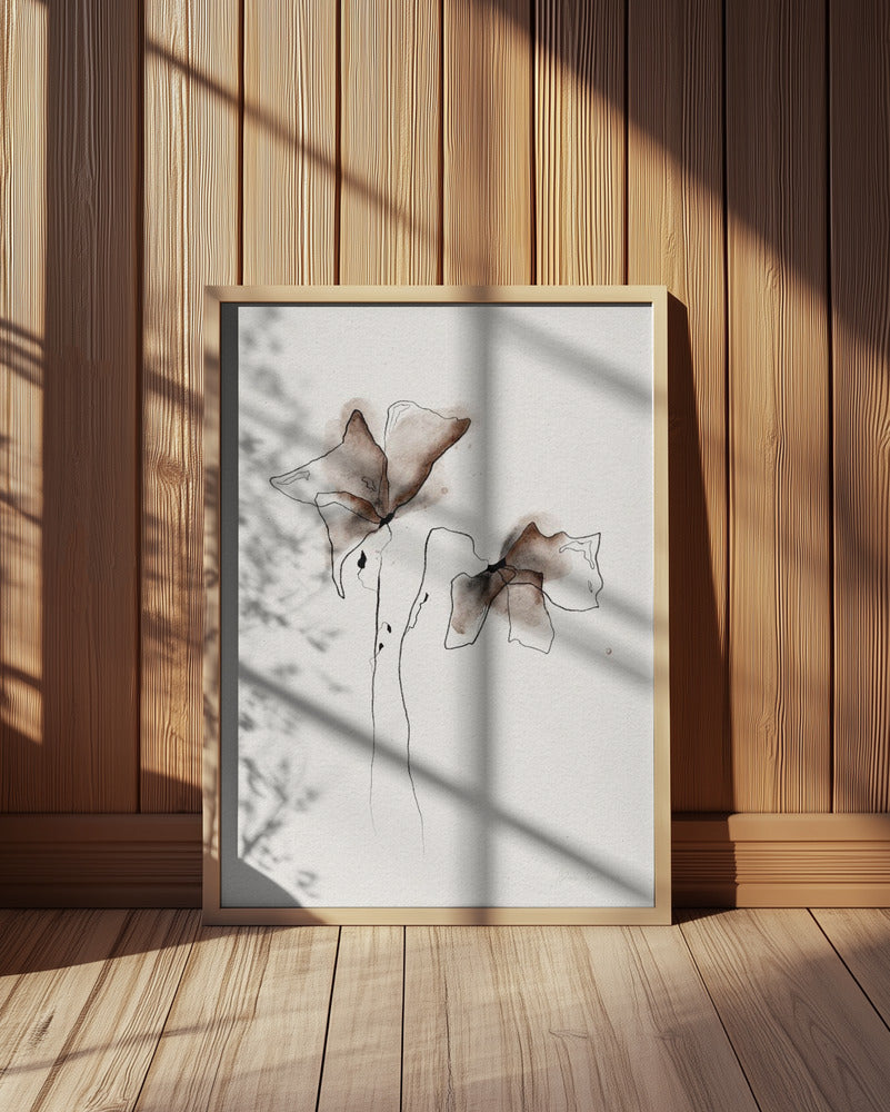 FUNKY FLOWERS digital watercolor painting Poster och Canvastavla