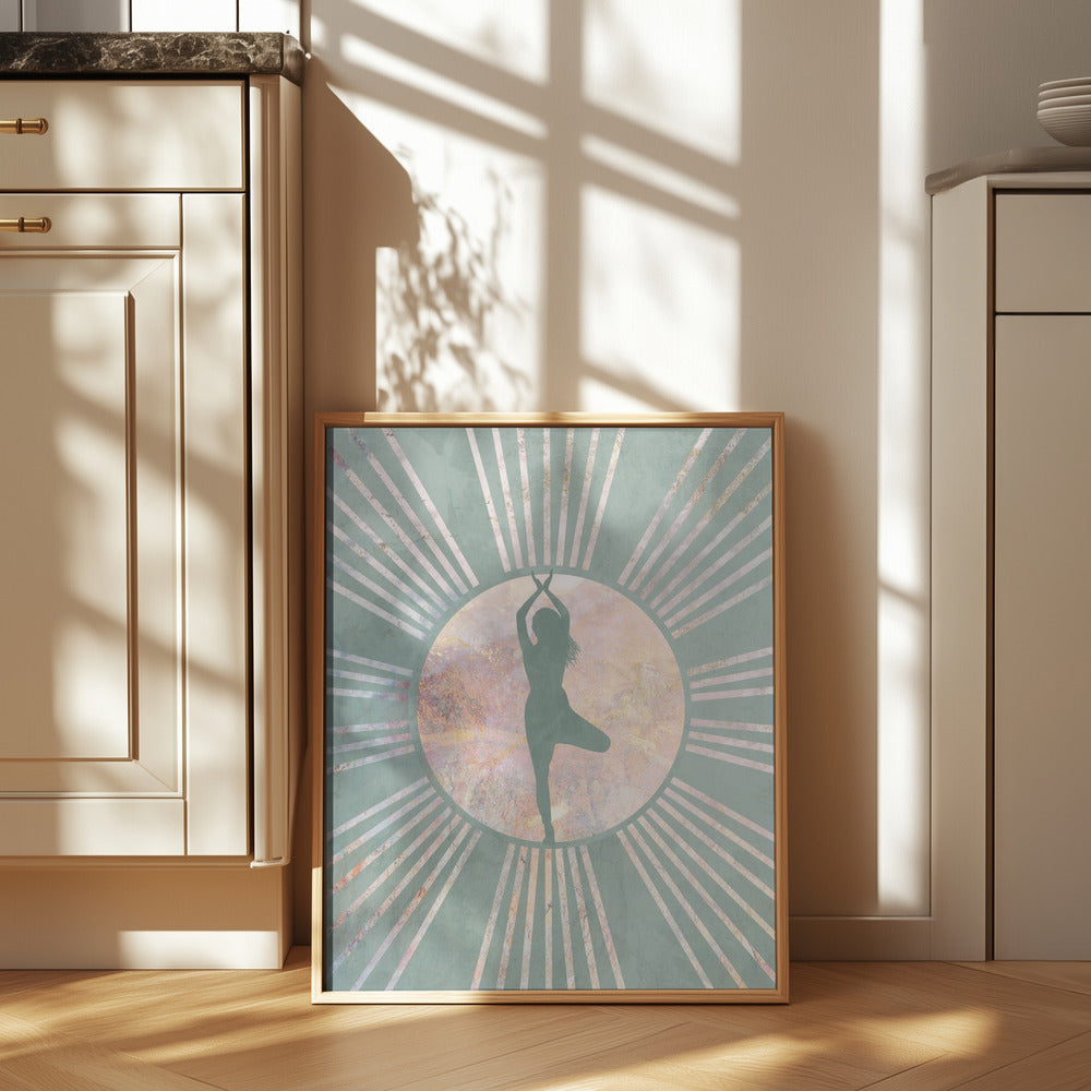 Yoga Boho Sun Green 1 Poster och Canvastavla