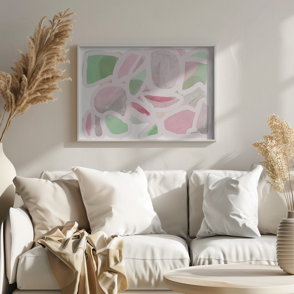 Pink Scribble Poster och Canvastavla
