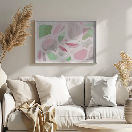 Pink Scribble Poster och Canvastavla