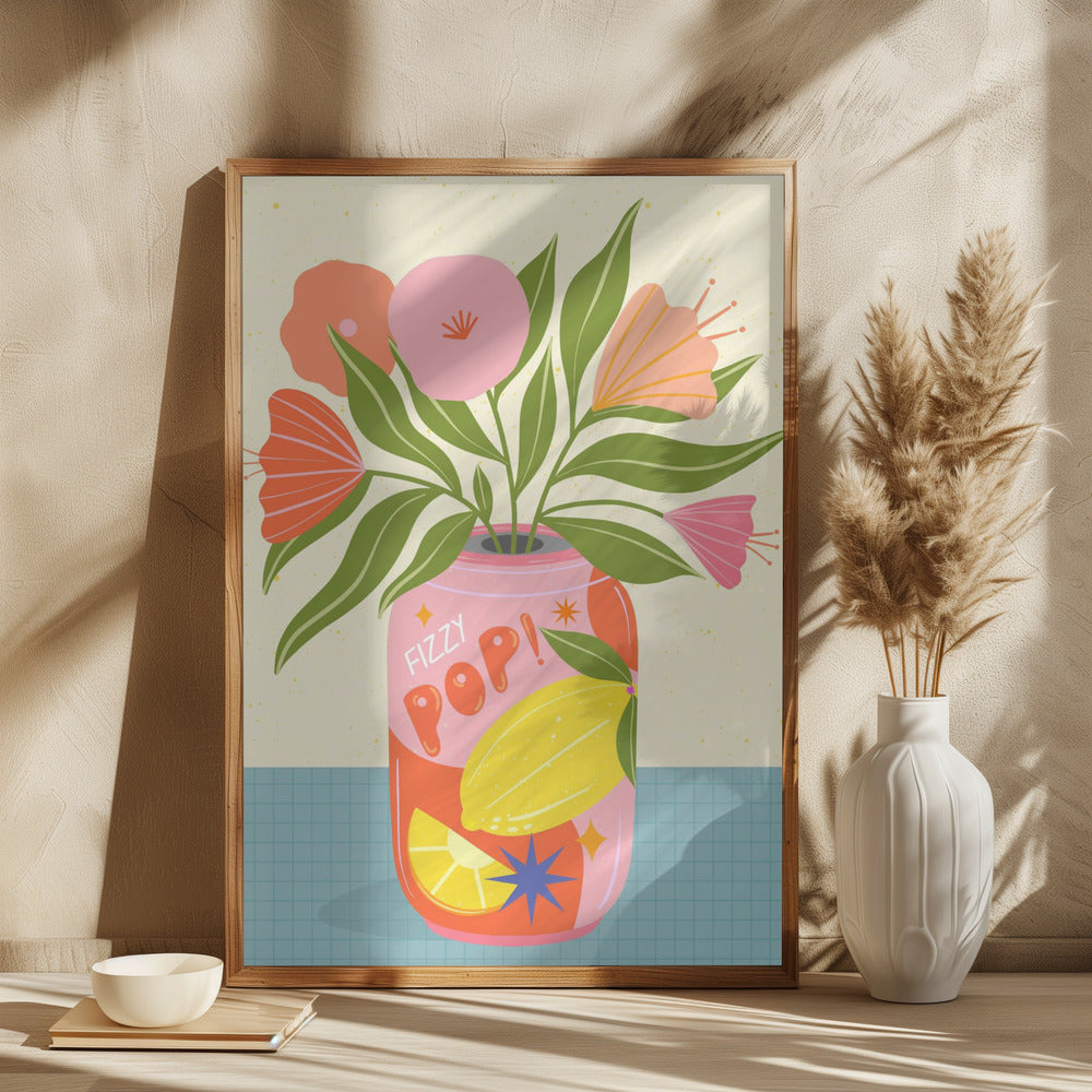 Flowers in Can Poster och Canvastavla
