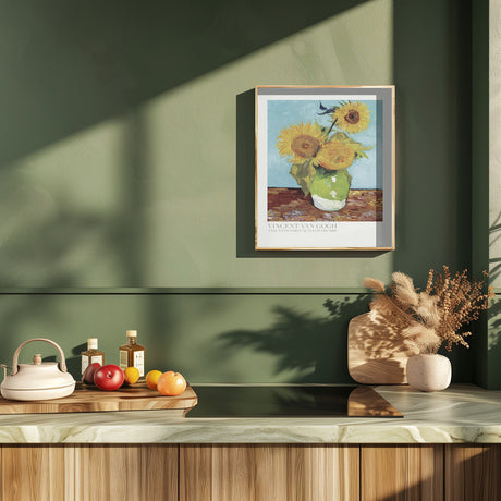 Vase With Three Sunflowers Poster och Canvastavla