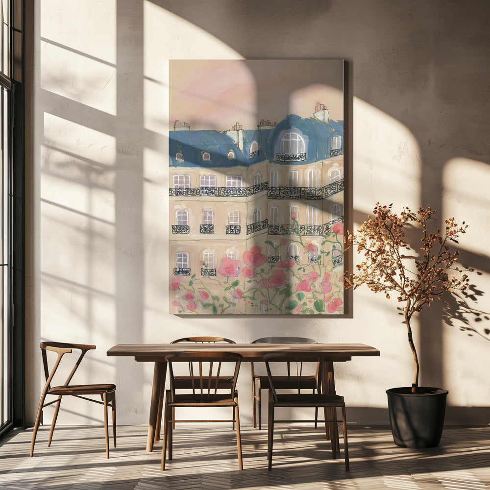 Sunset Over Paris 70x100 Poster och Canvastavla
