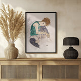 Seated Woman With Legs Drawn Up Poster och Canvastavla