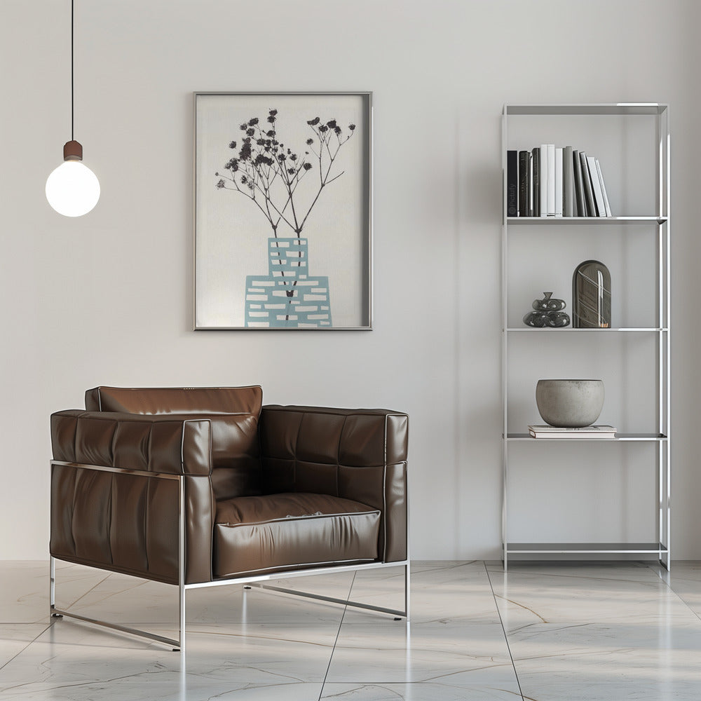 Gypsophila In a Blue Vase Poster och Canvastavla