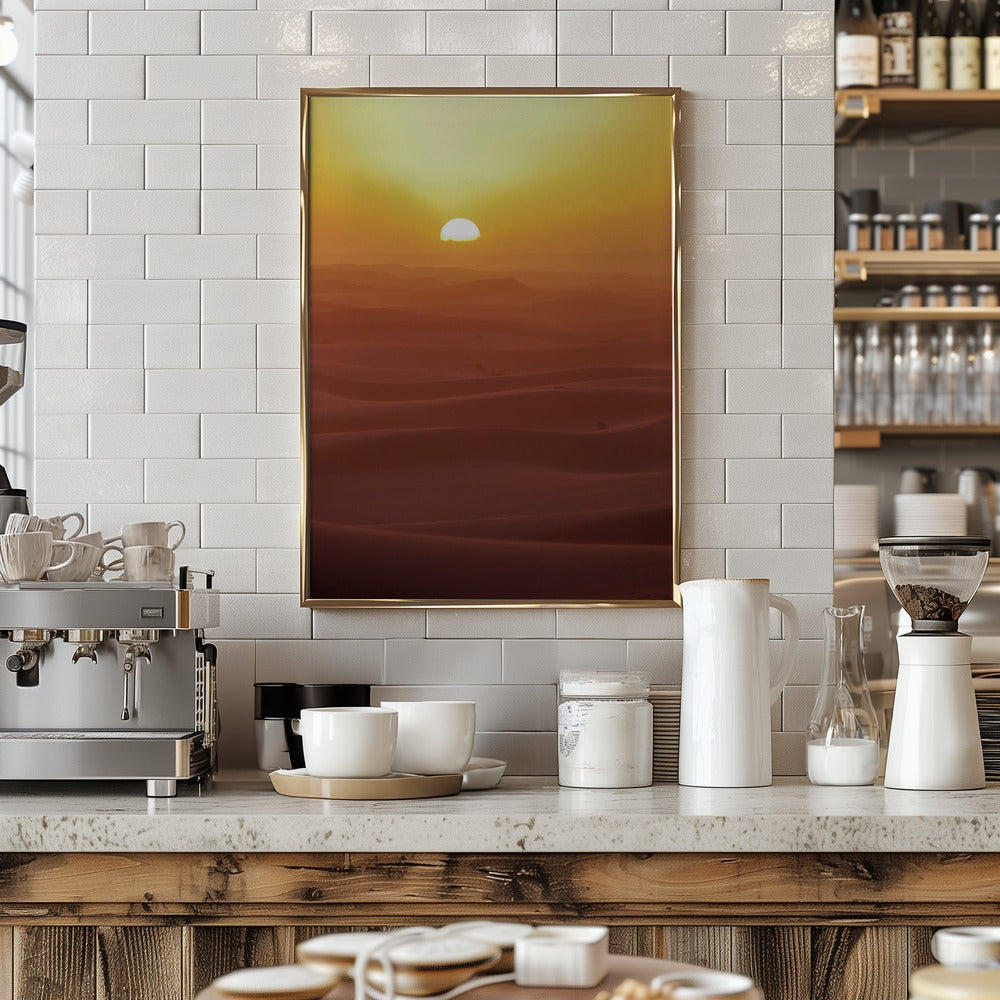 Sunset over Dunes Poster och Canvastavla
