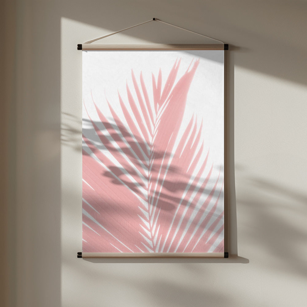 Pink Palm Leaves Silhouette Poster och Canvastavla
