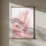 Pink Palm Leaves Silhouette Poster och Canvastavla