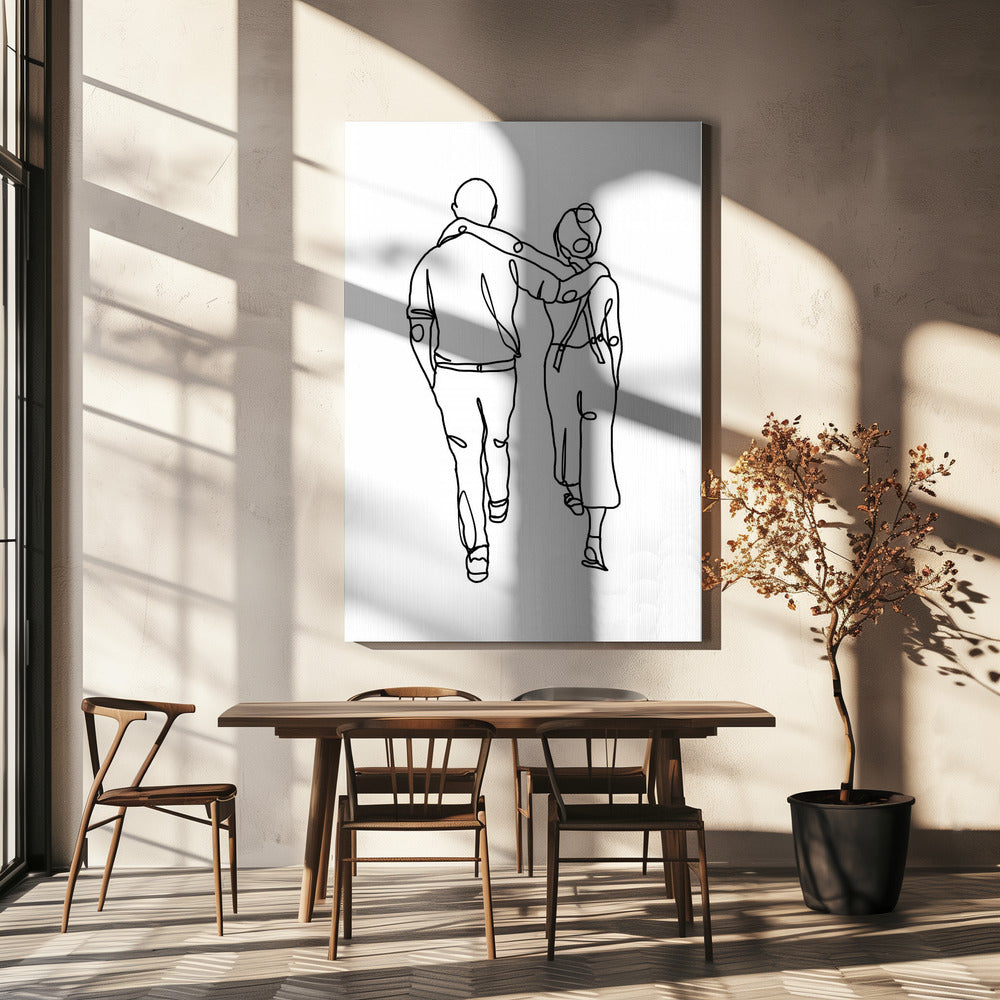 Walking With Friends Poster och Canvastavla