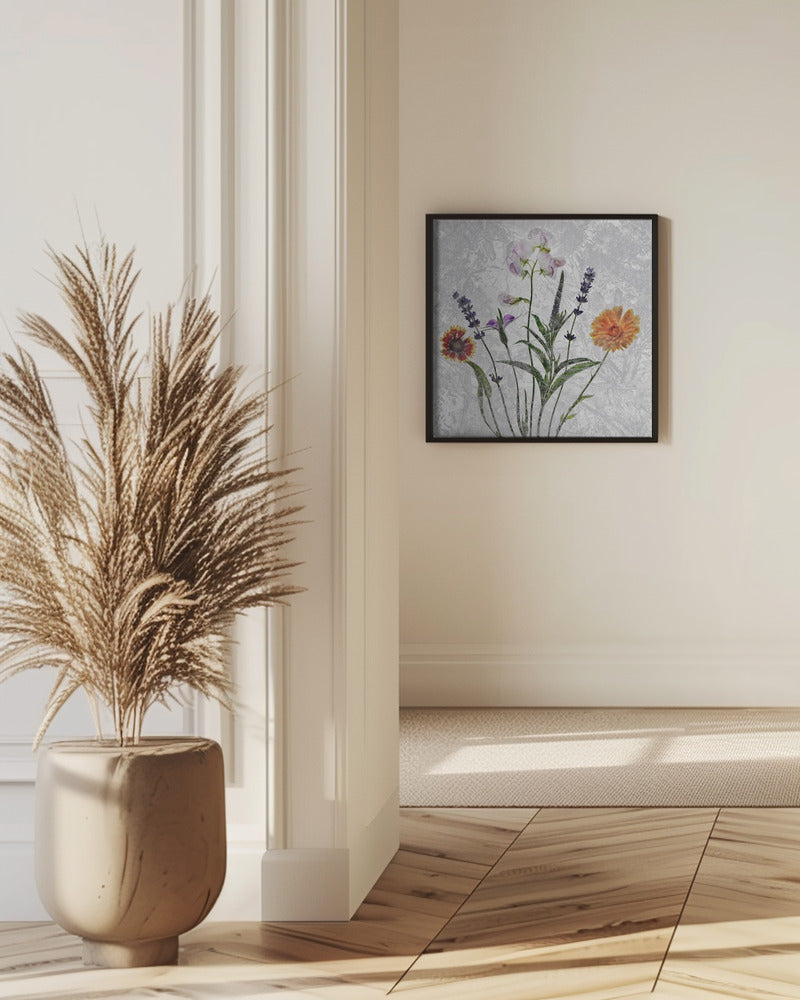 frozen garden flowers Poster och Canvastavla