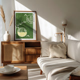 Woodblock Print Green Poster och Canvastavla