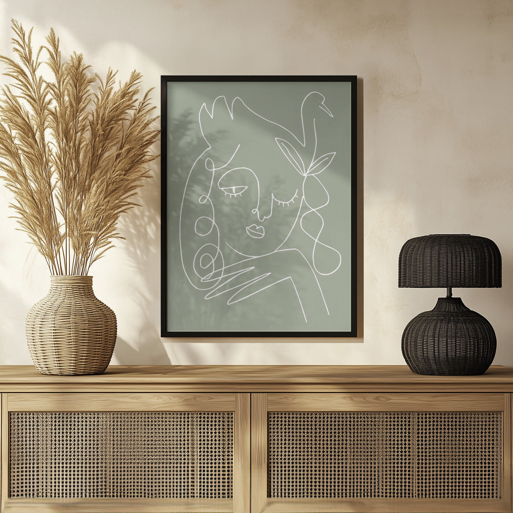 Woman Green Poster och Canvastavla