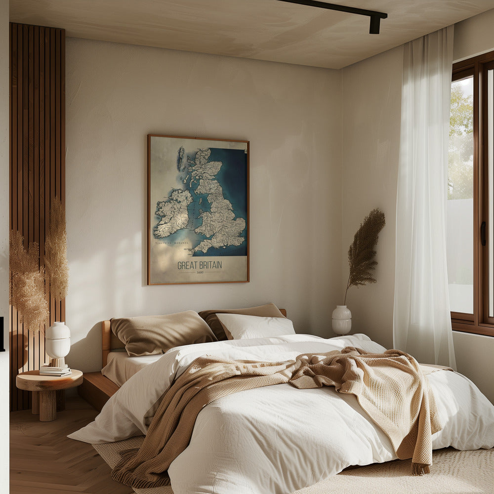 Great Britain map Poster och Canvastavla