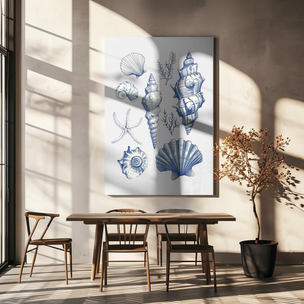 11x14 Shell Collage Poster och Canvastavla