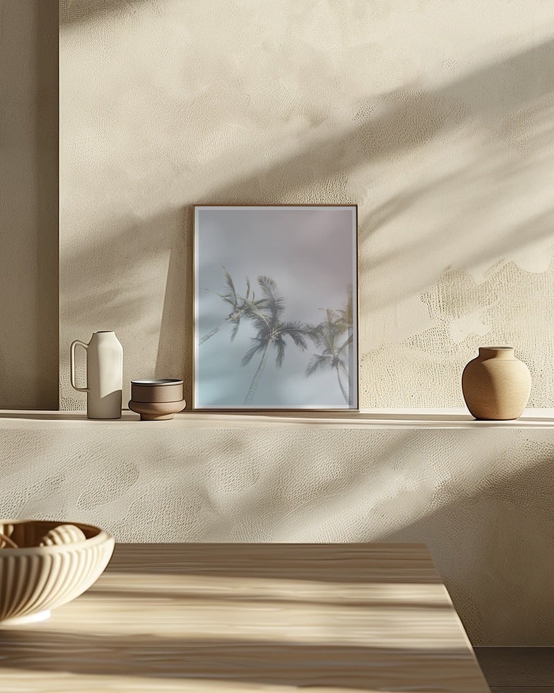 Pastel Palms Poster och Canvastavla