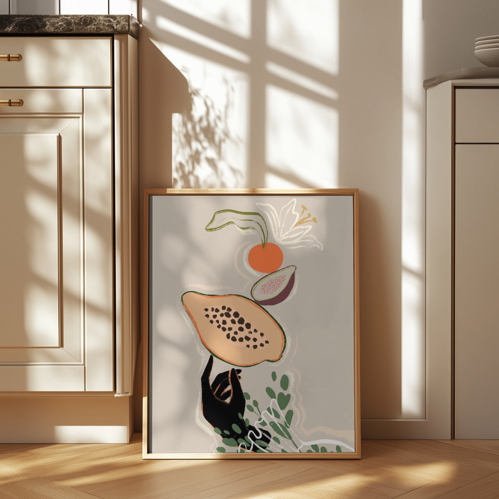 Balancing Fruits Poster och Canvastavla