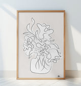 Flower Bouquet Grey Poster och Canvastavla