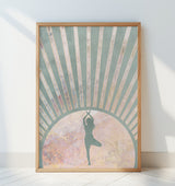 Yoga Boho Sun Rise Green 1 Poster och Canvastavla