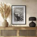 Skriet- The Scream - Monochrome Version Poster och Canvastavla