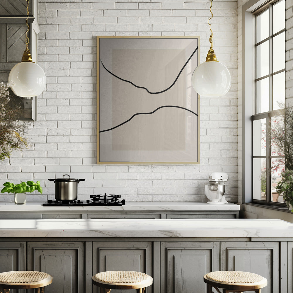 Soft Abstract Lines Art Poster och Canvastavla