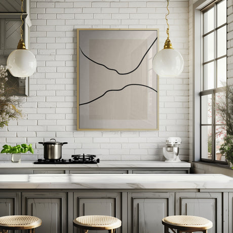 Soft Abstract Lines Art Poster och Canvastavla