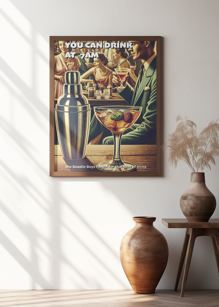 You can drink at 7am Poster och Canvastavla