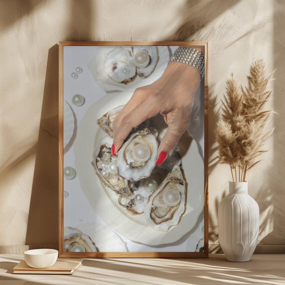 Oysters & Pearls No 02 Poster och Canvastavla