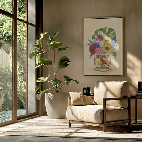 Flowers In a Vintage Coffee Can Poster och Canvastavla
