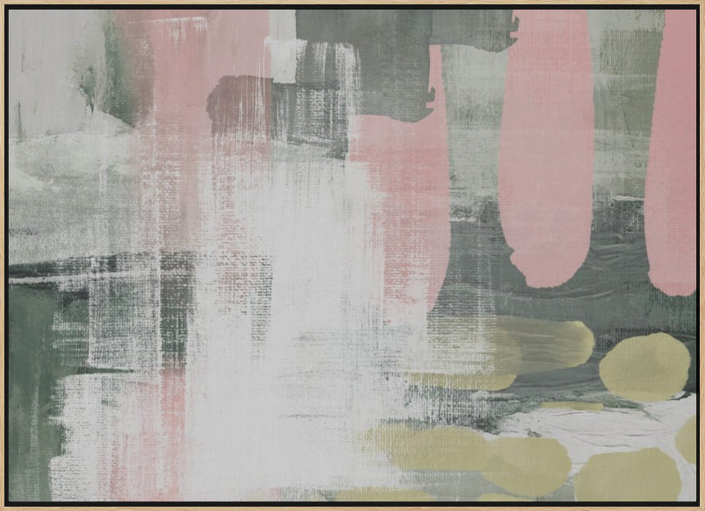 Pink On Green 1 Poster och Canvastavla