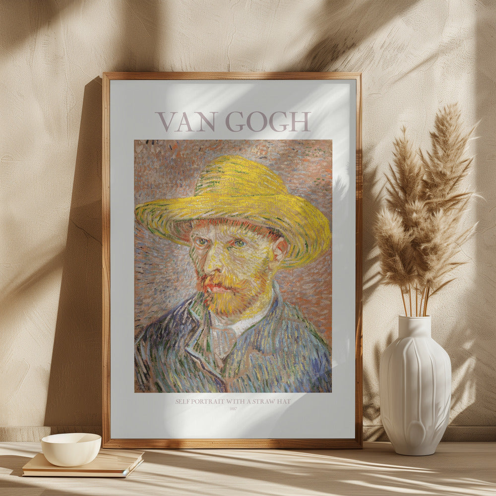 Self Portrait With Straw Hat Poster och Canvastavla