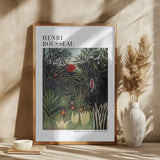 Monkeys And Parrot In The Virgin Forest Poster och Canvastavla