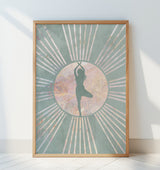Yoga Boho Sun Green 1 Poster och Canvastavla