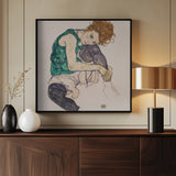 Seated Woman With Legs Drawn Up Poster och Canvastavla