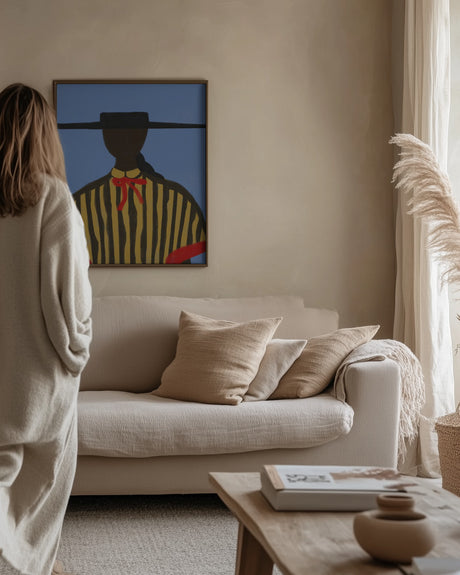 Bold Hat Woman and Stripes New Mexico Style Poster och Canvastavla