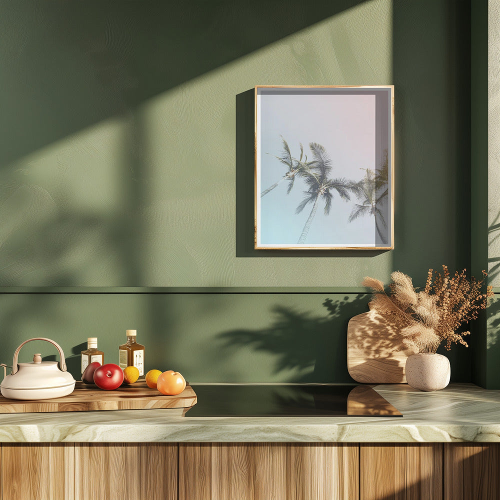 Pastel Palms Poster och Canvastavla