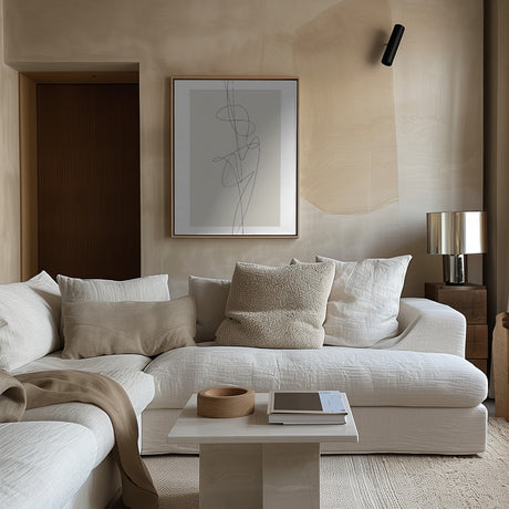 Beige Abstract Poster och Canvastavla