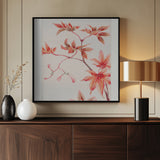 Branch of Momiji Maple Tree With Leaves and Seeds During 1870–1880 Poster och Canvastavla