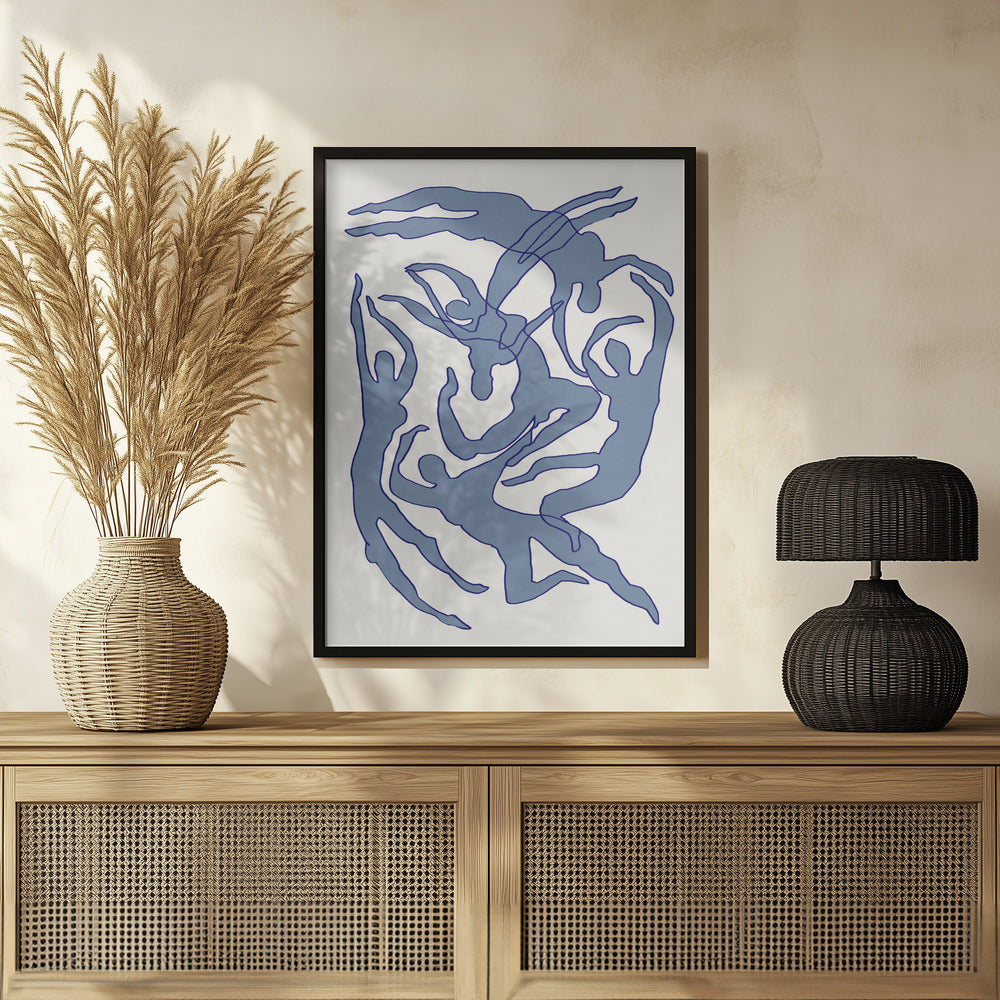 Swimmers Blue Poster och Canvastavla