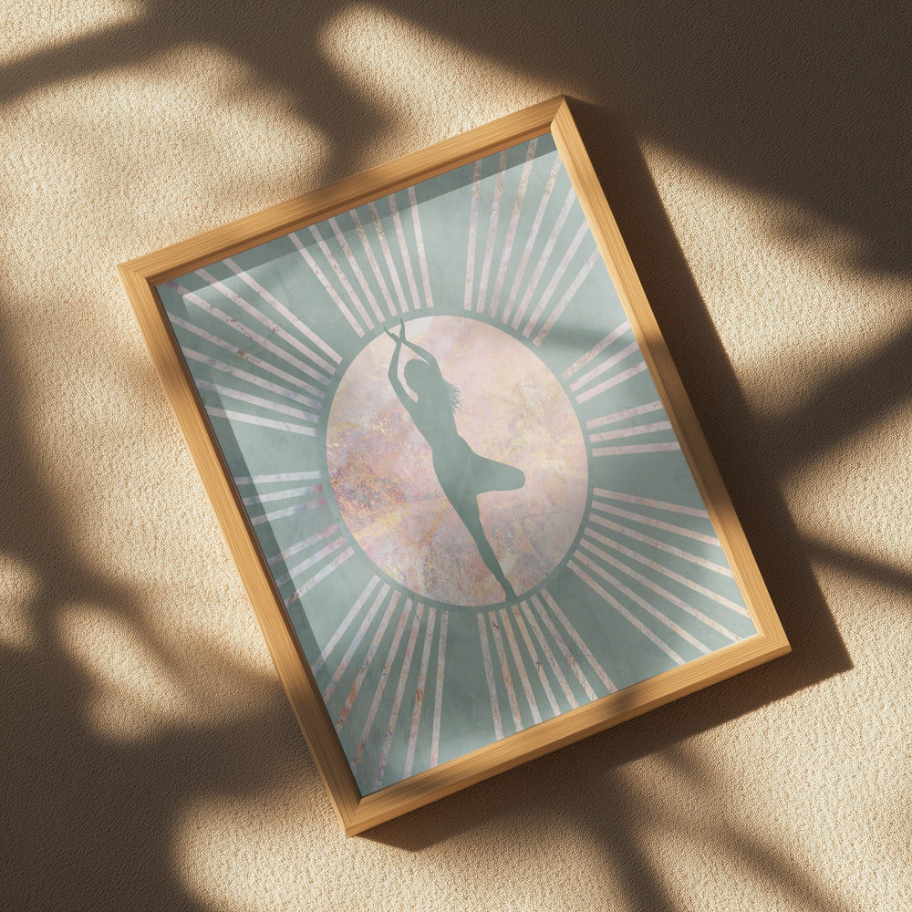 Yoga Boho Sun Green 1 Poster och Canvastavla