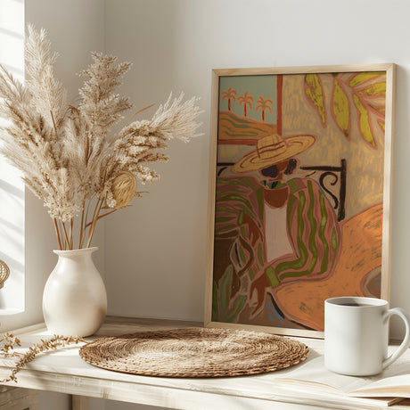 Lady in Stripe Poster och Canvastavla
