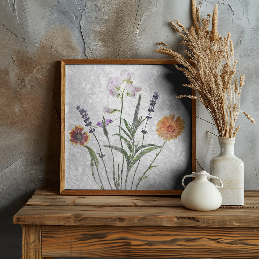 frozen garden flowers Poster och Canvastavla