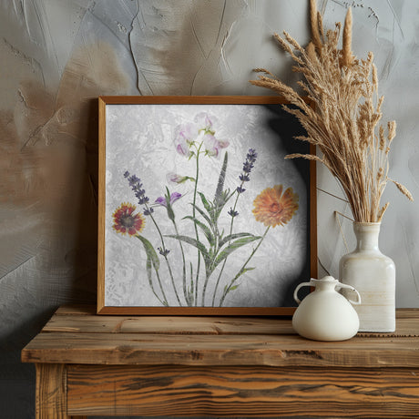 frozen garden flowers Poster och Canvastavla